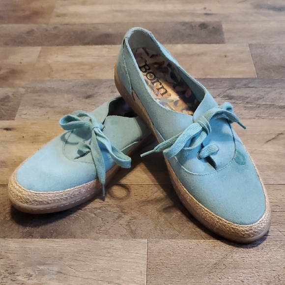 Born Shoes - Born Women's Teal Suede Flats